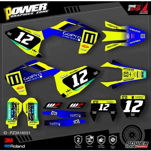 PowerZone Custom Team Graphics Decals 3M Stickers Kit For Husqvarna Sticker 2016-18 TC FC TX FX FS 2017-19 TE FE 125-450cc 31