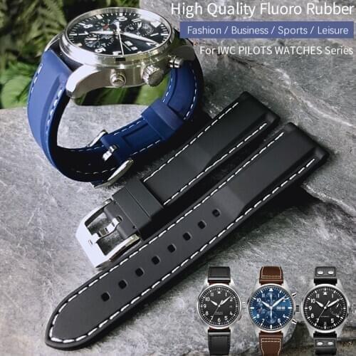 20/21/22mm Rubber Silicone Watch Band Fit For IWC MARK Pilot Spitfire PORTOFINO IW377701 IW356501 IW327 Bracelets Strap For Men