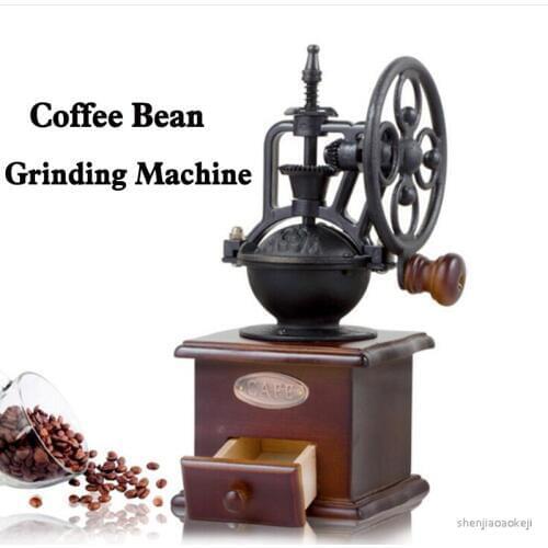 Manual wheel coffee bean grinding machine for Home old coffee grinder coffee mill Retro Hand shake grinder