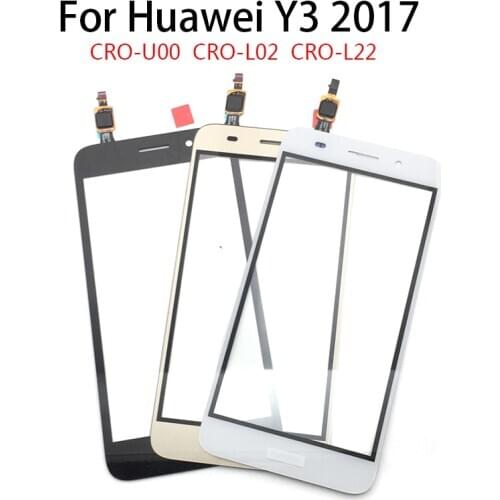 Touch Screen Glass Digitizer Panel For Huawei Y3 2017 CRO-U00 CRO-L02 CRO-L22 Lens Sensor Touchscreen Front Glass