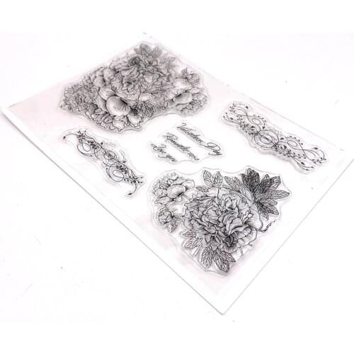 KLJUYP Flowers Clear Stamps Scrapbook Paper Craft Clear stamp scrapbooking 04056