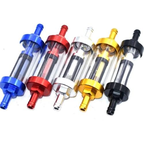 CNC Universal Gas Fuel Filters Scooter Go Kart 110mmX8mm oil filter dirt/pit bike motorcycle motocross ATV Quad Aluminum alloy