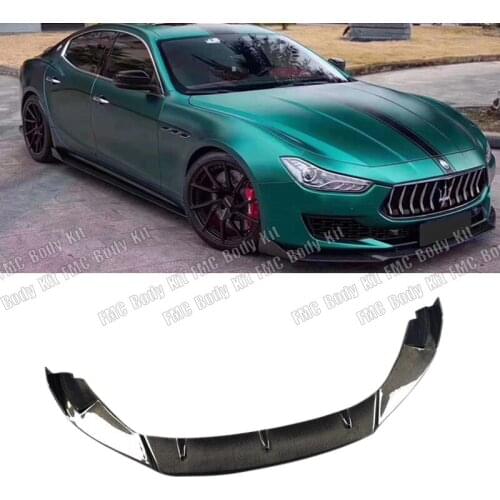 High Quality Real Carbon Fiber Front Bumper Lip Spoiler For Maserati Ghibli 2018 2019 2020