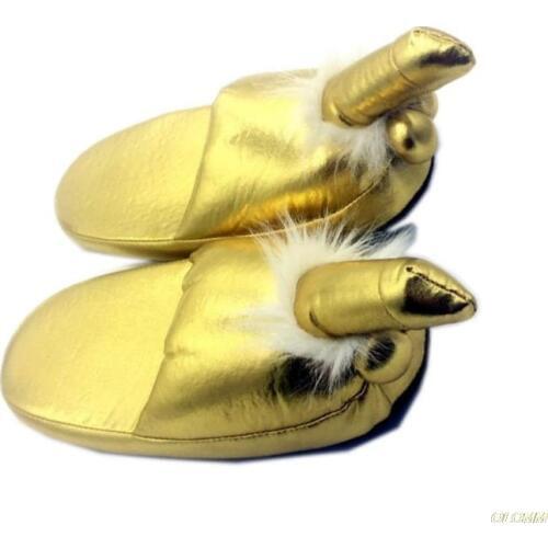 Adult Products Sex Clothing Winter Slippers Creative Fun Penis Bronzing Penis Breast Slippers Home Funny Slippers Women Shoe