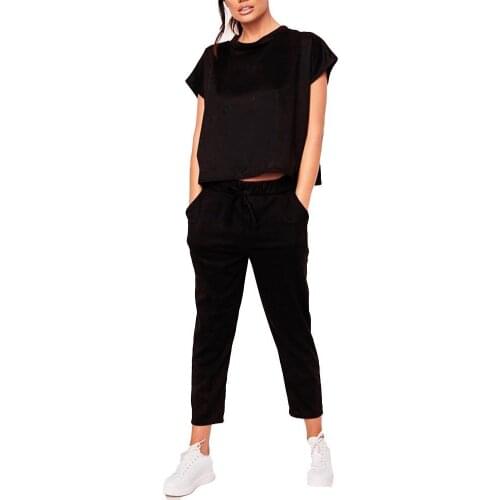 2 Piece Women Hoodie Pants Tracksuit Pullover Sweatshirt Trousers With Pockets Tracksuit Suits Lace Up Pants Sport Tracksuit