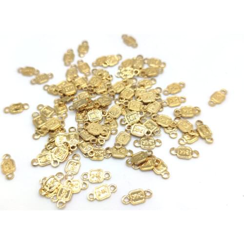 1 PCS 24 k Stamep Accessories Chain Necklace Bracelet Fashion Fine Solid GOLD Lengthen Label Simple Modern