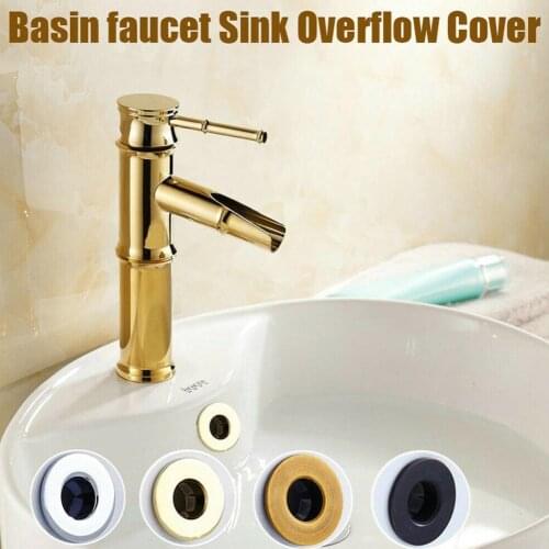 1PC New Bathroom Parts Gold Basin Faucet Sink Overflow Cover Replacement Basin Ring Six-foot Accessories Insert Tidy Brass H9X2