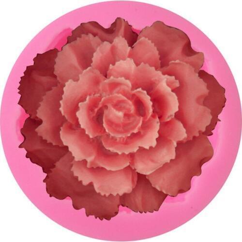 1PC 6.7*6.7*3.5CM Rose Flower Silicone Molds Form Cake Soap Mold 3D Fondant Cake Chocolate Candle Moulds