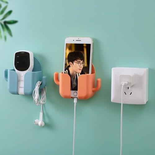 1PC Mobile Phone Charging Stand Wall-Mounted Rack On Bed Sticky Wall-Mounted Multi-Function Non-Punch Toilet Bedside Universal