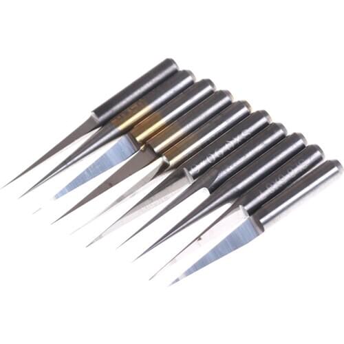 10pcs Durable 10 Degree 0.1mmCarbide Engraving Bits CNC Router Tool