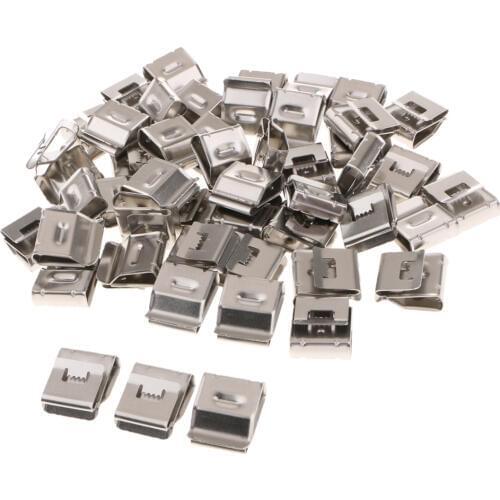 100x Stainless Cable Clips, Wire Clips Cable Wire Cable Holder Clamps Wire Organizer Clips for Car Vehilces