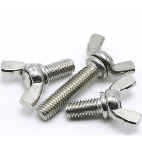3PCS 304 Stainless Steel Butterfly Screws Wing Hand Screw M6 * 12