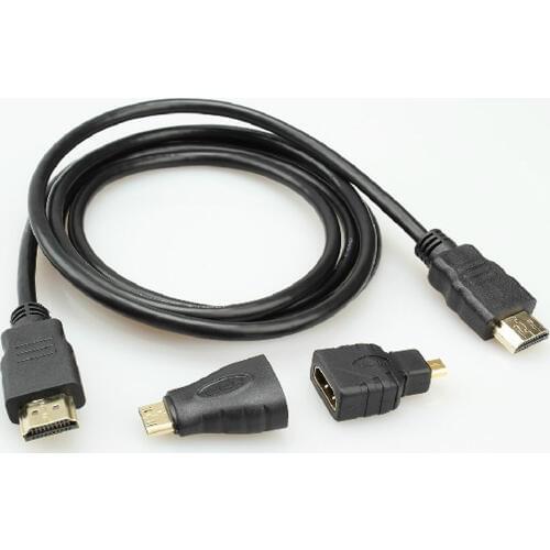 3 in 1 High Speed 1080P HDMI Cable to HDMI / Mini HDMI / Micro HDMI Adaptor Kit