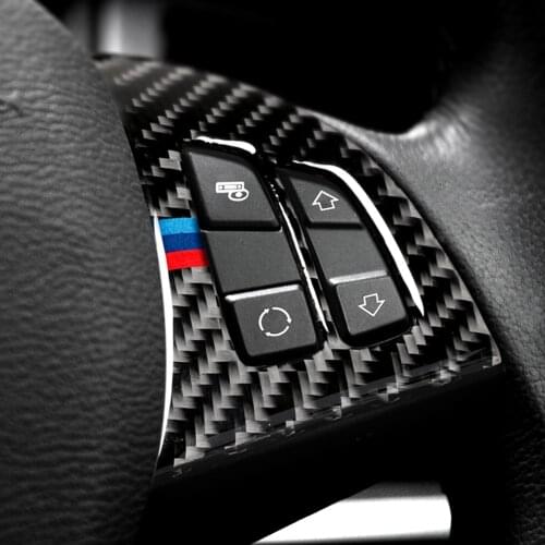 Carbon Fiber Steering Wheel 3D Car Sticker Cover Auto Accessories Sticker M Performance For BMW E70 2008-2013 X5