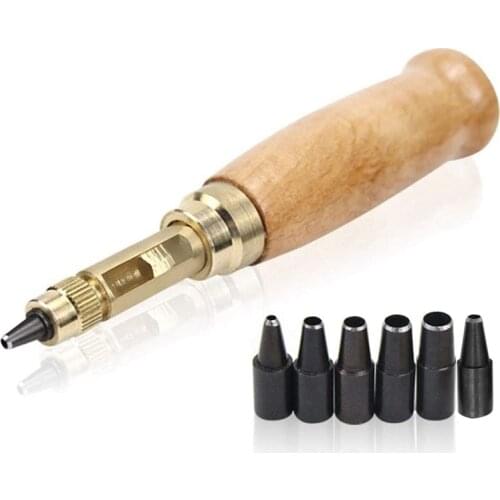 6Pcs Screw Hole Punch Leather Bookbinding Tool,Paper Punch,Craft Punches,6 Tips 1.5M 2mm 2.5mm 3mm 3.5M 4mm