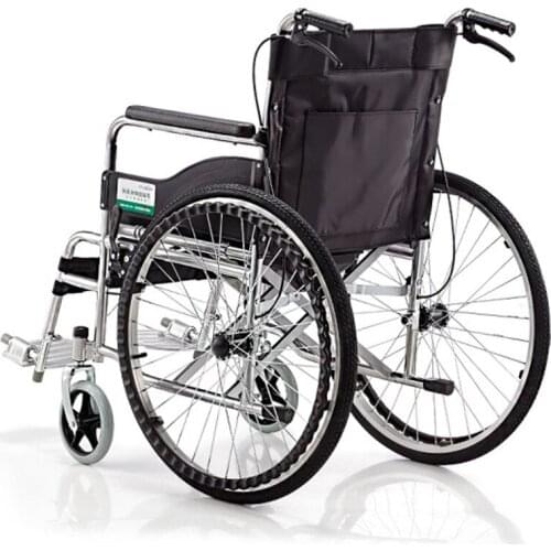 8001 old people breathable comfortable reinforced scooter travel portable manual folding wheelchair wholesale