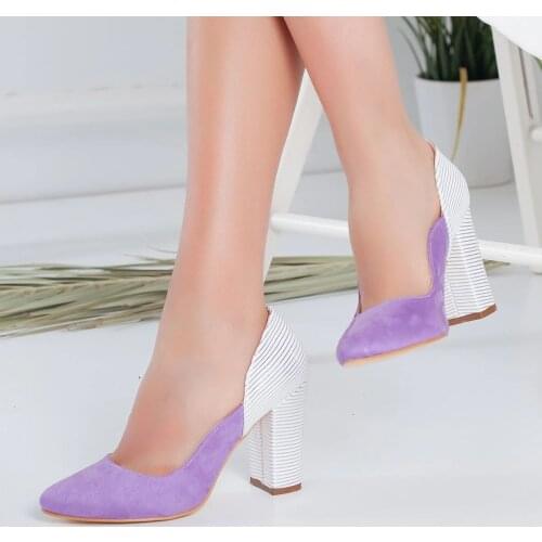 Arcelia Lilac Suede White Womens Designer Pump High Heels Shoes Female Summer Patent Leather Wedding Party Plus Size 34-43