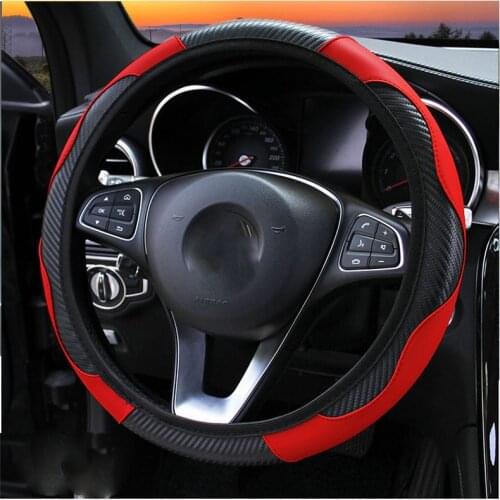Car Carbon Fiber Steering Wheel Cover Skidproof Auto Steering- wheel Cover Anti-Slip Universal Embossing Car-styling