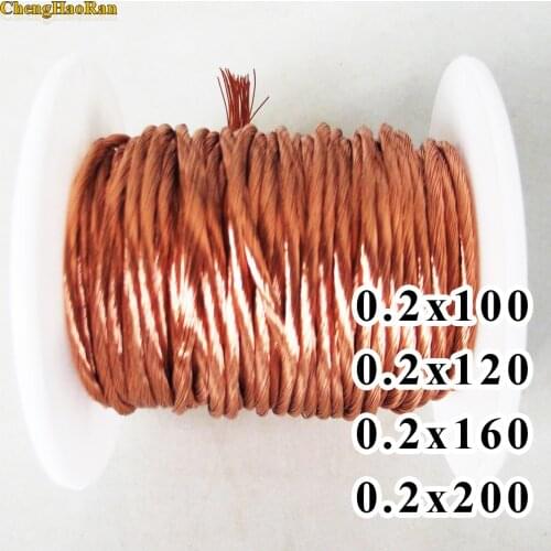 ChengHaoRan 1m 0.2x100 0.2x120 0.2x160 0.2x200 Shares Litz wire stranded enamelled copper wire / braided multi-strand wire