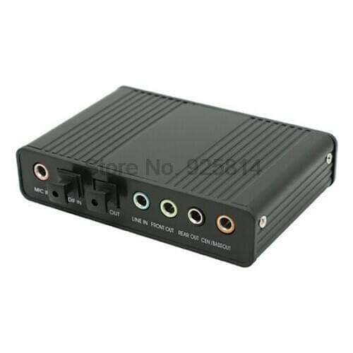 By dhl or ems 100pcs USB Sound Card 5.1 Optical Fibers External Audio Card Converter Chipset for PC Laptop Desktop Tablet