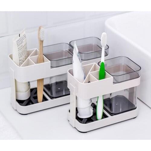Household Toothbrush Holder Toothbrush Cup Wash Set Desktop Couple Toothbrush Holder Toothpaste Toothbrush Rack