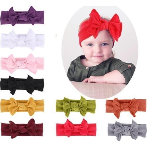 2019 New Baby Boys Girls Cotton Knot Bow Headbands Kids BaBy Toddler Solid Cute Soft Head bands Hair Accessories
