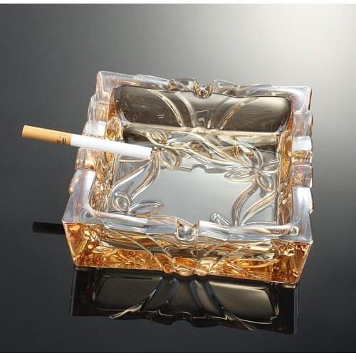 European Glass Ashtray Creative Carved Personality Fashion Office Living Room Coffee Table Crystal Ashtray Desktop Decoration