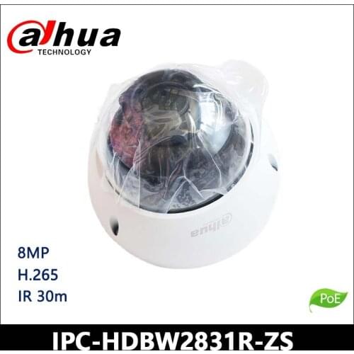 Dahua 8MP POE IP Camera IPC-HDBW2831R-ZS WDR IR Dome Network Camera 3.7~11mm motorized lens 25/30fps@8MP