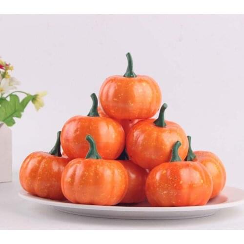 16PCS 5.5CM Artificial Pumpkin Simulation Fake Lifelike Props Halloween Home Party Decor Halloween Decoration