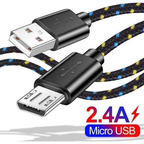 Nylon Braided Micro USB Cable 1M 2M 3M Fast Charging Data Sync USB Charger Cable For Samsung Xiaomi Tablets Mobile Phone Cables