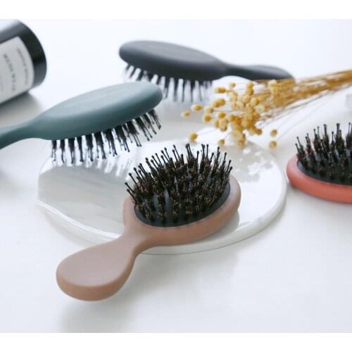 Pocket Horsehair Comb Salon Styling Hairbrush Portable Massager Hair Comb Fashion Styling Shampoo Hair Comb Brush Health Tool