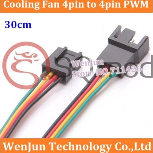 PC Computer Cooling Fan 4 Pin to 3pin/4pin PWM Convert Connector Extension Cable 30cm High Quality