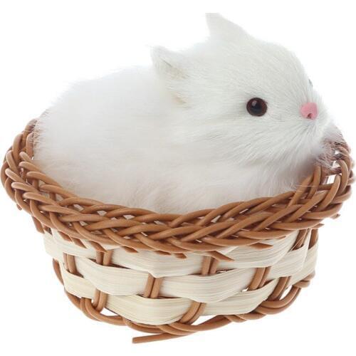 2021 Cute Hare Rabbits In Basket Furry Plush Toys Craft Collectible Gift For Children Kids JUL26_17