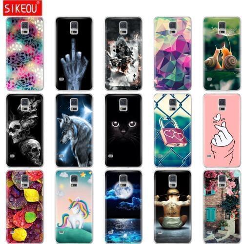 Soft Silicon TPU Cover For Samsung Galaxy S5 Case phone Cover For Samsung S5 Neo Case Capa For Samsung S5 i9600 SM-G900F flower
