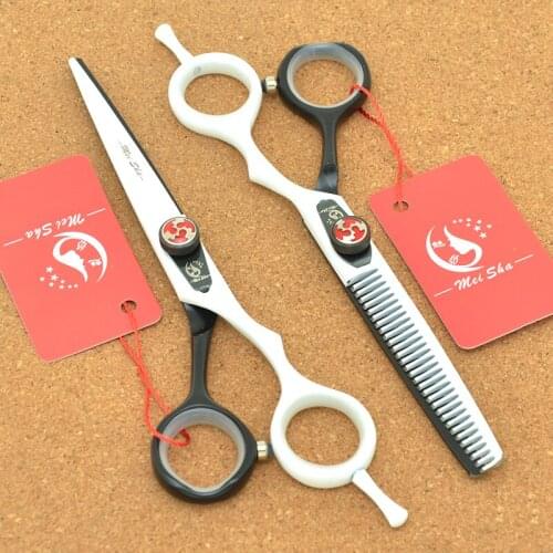 Meisha 6 inch Professional Hair Cutting Scissors Kit Flame Screw Salon Thinning Shears Japan Steel Hairdressing Scissors A0104A