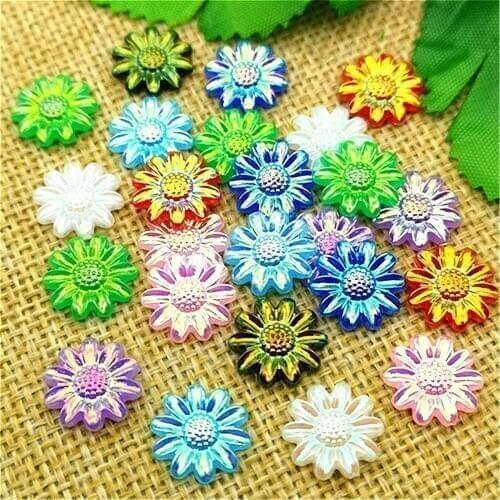 New 100PCS 14mm AB Resin Windmill Flatback Rhinestone Scrapbook DIY Craft Appliques