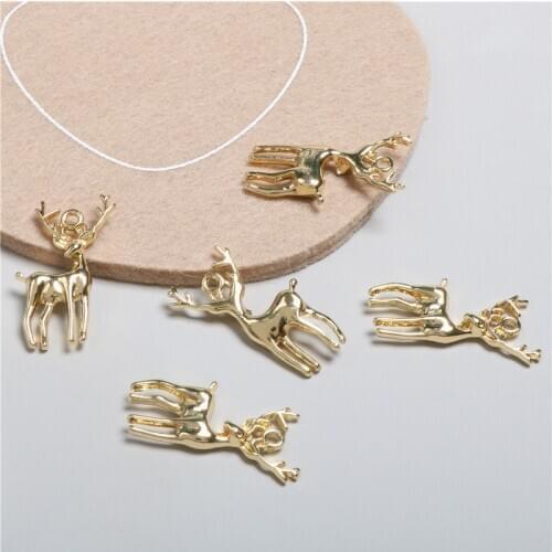 New style 40pcs/lot cartoon animals 3D deer shape alloy floating locket charms diy jewelry earring/garment pendants accessory