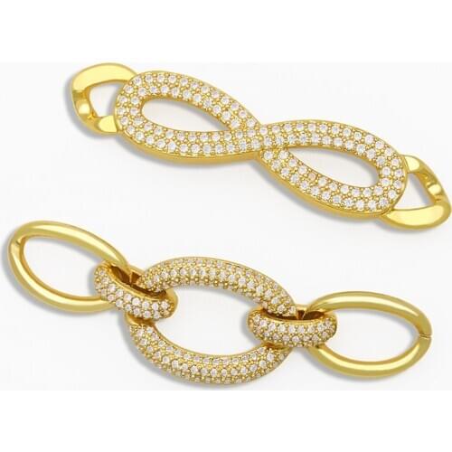 OCESRIO DIY Charm CZ Clip Buckle Charms Bracelet Decoration For Hand Made Chains Necklace Jewelry Making Supplies chma011