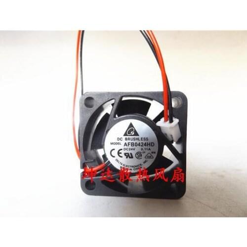 Original Authentic Delta AFB0424HD 40*40*20mm 2-line 0.11A 24V 4CM Dual Ball Bearing Cooling Fan