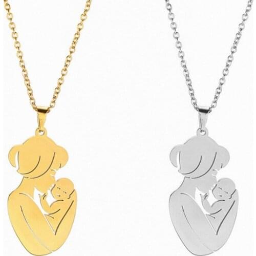 Family Baby Pregnant Necklace Heart For Wife Mother Father day Women Man Gift Love Gold Silver Color Stainless Steel Jewelry