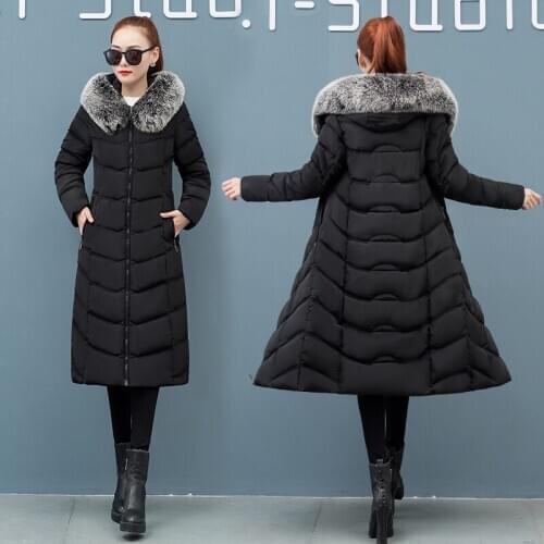 Goohojio Brand Long Parkas Female Womens Winter Jacket Coat Thick Cotton Warm Jacket Womens Outwear Parkas Plus Size Fur Coat