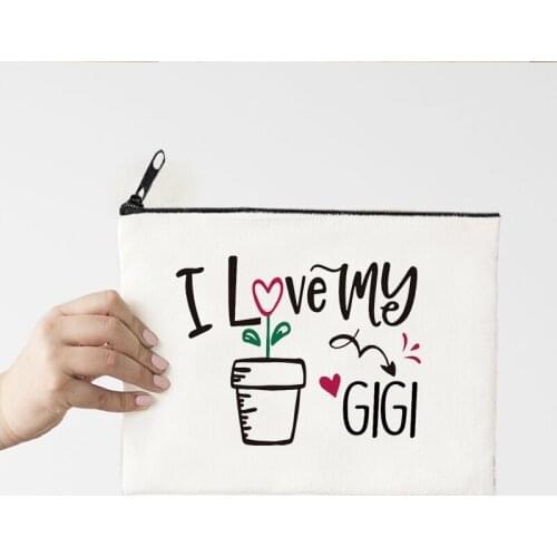 Personalized Pouch Love My Fahsion Makeup Bags Canvas Storage Bag Cosmetic Bags Auntie Proposal Gift Day of Mother New