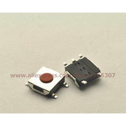 PHISCALE 20pcs 6*6*2.5/6x6x2.5MM touch button switch red color waterproof copper head smd 5pin