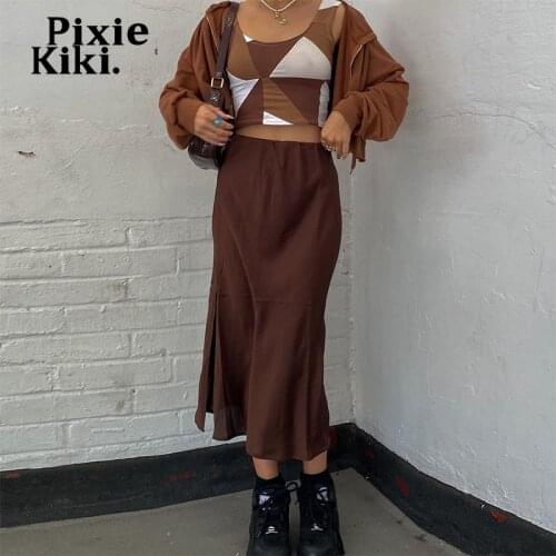PIXIEKIKI High Waist Skirts For Women