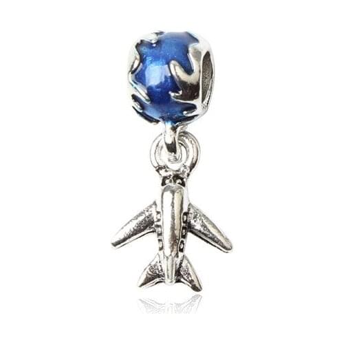 Aircraft Charms Fit original pandora bracelet bead jewelry women Memorial gift plain plain beads diy pendant bangle
