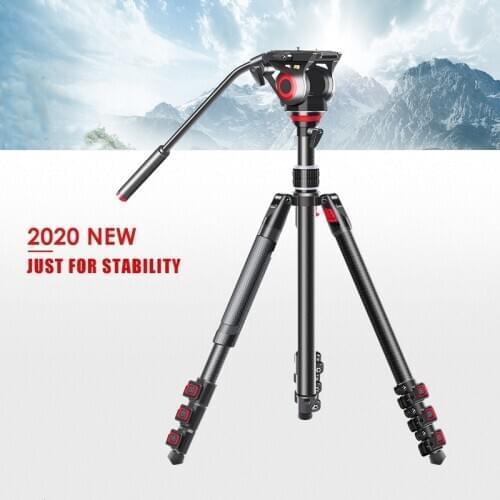 Miliboo MUFP Professional Tripod Carbon Fiber Lightweight Tripod Stand for Digital DSLR Camera Heavy Duty Stand Fluid Head