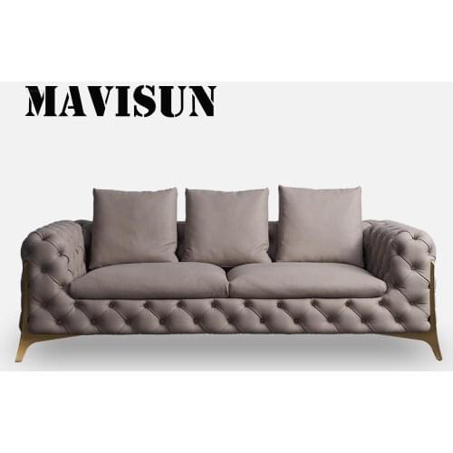 Italian Style Light Luxury Sofa American Style Three-Person Combination Size Apartment Living Room Villa High-End Furniture