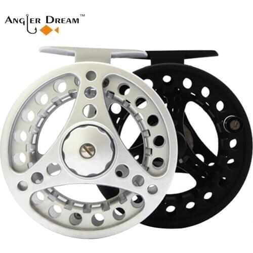 1/2 3/4 5/6 7/8WT Aluminum Fly Fishing Reel Black Adjustable Drag Large Arbor Right or Left-Handed Fly Reel