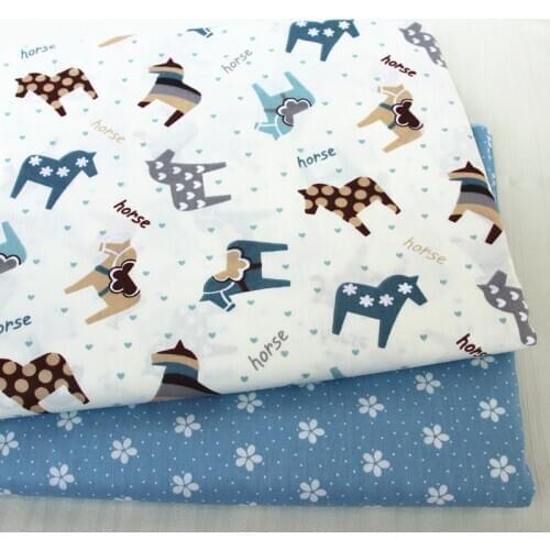 50*160cm Horse Printed Cartoon Kids Twill Cotton Fabric,Patchwork Cloth,DIY Sewing Quarters Material For Baby&Child D30