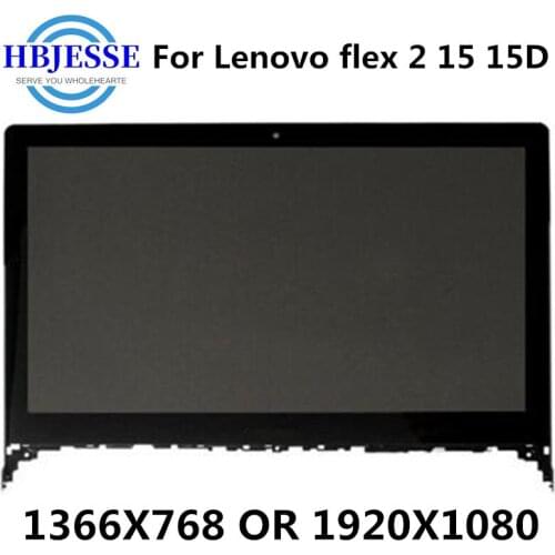 15.6" Laptop Touch LCD Screen Panel Digitizer Assembly For Lenovo flex 2 15 15D Flex2 15 lcd Assembly Display 1920 x 1080